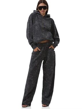 AFRM sweat set- Black lace